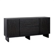 Pemberley Row MDF Black Sideboard Rectangular Adjustable Shelves 63