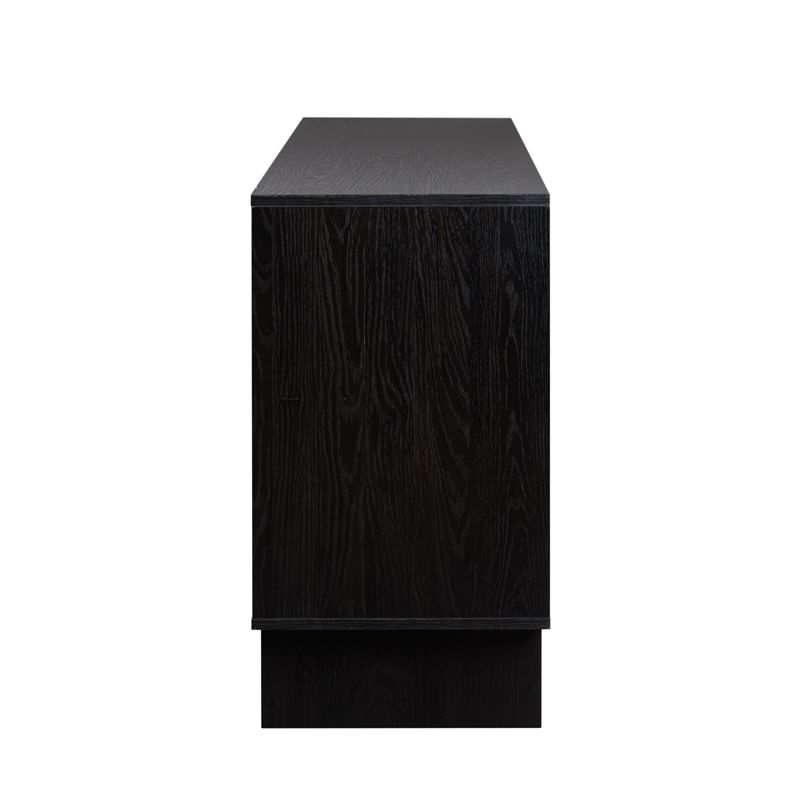Pemberley Row MDF Black Sideboard Rectangular Adjustable Shelves 63