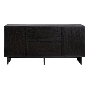 Pemberley Row MDF Black Sideboard Rectangular Adjustable Shelves 63&quot Unassembled