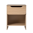 Pemberly Row Contemporary Simple Modern 1-Drawer Wood Nightstand in Oak