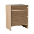 Pemberly Row Contemporary Simple Modern 1-Drawer Wood Nightstand in Oak