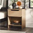 Pemberly Row Contemporary Simple Modern 1-Drawer Wood Nightstand in Oak