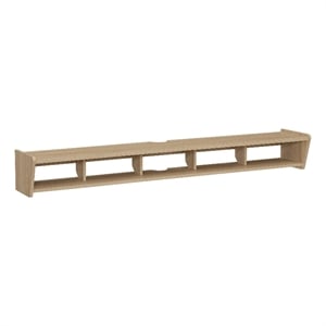 Pemberly Row Simple Floating 70 inch Wood TV St& Symmetrical Wall Mounted - Oak