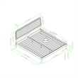 Pemberly Row Rattan Headboard Solid Wood King Bedframe - Natural