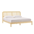 Pemberly Row Rattan Headboard Solid Wood King Bedframe - Natural