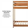 Pemberly Row Twin Over Twin Simple Solid Wood Bunk Bed - Caramel