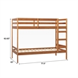 Pemberly Row Twin Over Twin Simple Solid Wood Bunk Bed - Caramel