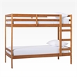 Pemberly Row Twin Over Twin Simple Solid Wood Bunk Bed - Caramel
