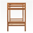 Pemberly Row Twin Over Twin Simple Solid Wood Bunk Bed - Caramel