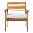 Pemberly Row Modern Solid Wood Outdoor Club Chair in Brown Finish