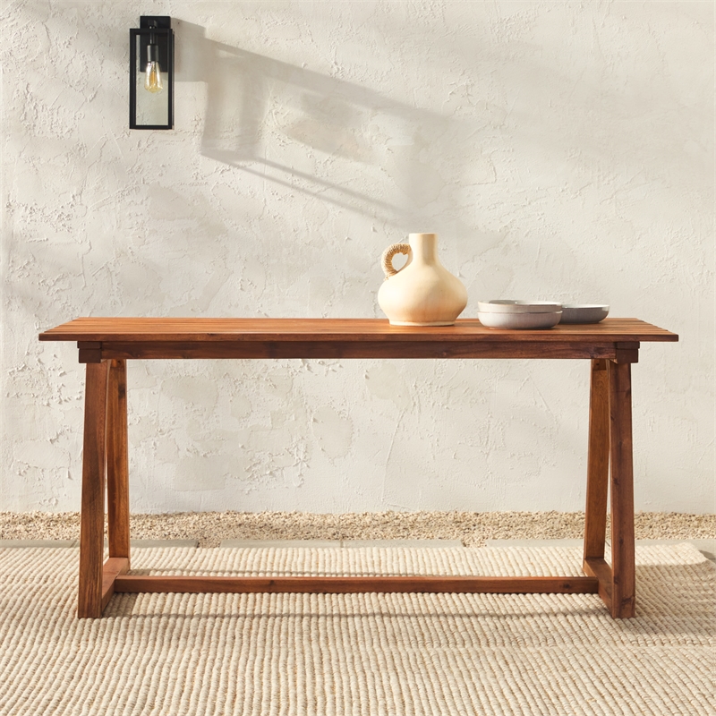 Pemberly Row Modern Slat Back Solid Wood 70