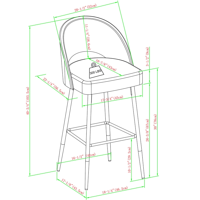 Pemberly Row Metal Upholstered Bar Stool with Rounded Back in Off White