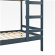 Pemberly Row Modern Solid Wood Twin Over Twin Simple Bunk Bed in Midnight Navy
