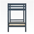Pemberly Row Modern Solid Wood Twin Over Twin Simple Bunk Bed in Midnight Navy