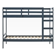 Pemberly Row Modern Solid Wood Twin Over Twin Simple Bunk Bed in Midnight Navy