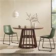 Pemberly Row Modern Slatted Wood Pedestal Base Dining Table 48