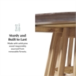 Pemberly Row Modern Slatted Wood Pedestal Base Dining Table 48
