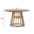 Pemberly Row Modern Slatted Wood Pedestal Base Dining Table 48