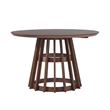 Pemberly Row Modern Slatted Wood Pedestal Base Dining Table 48