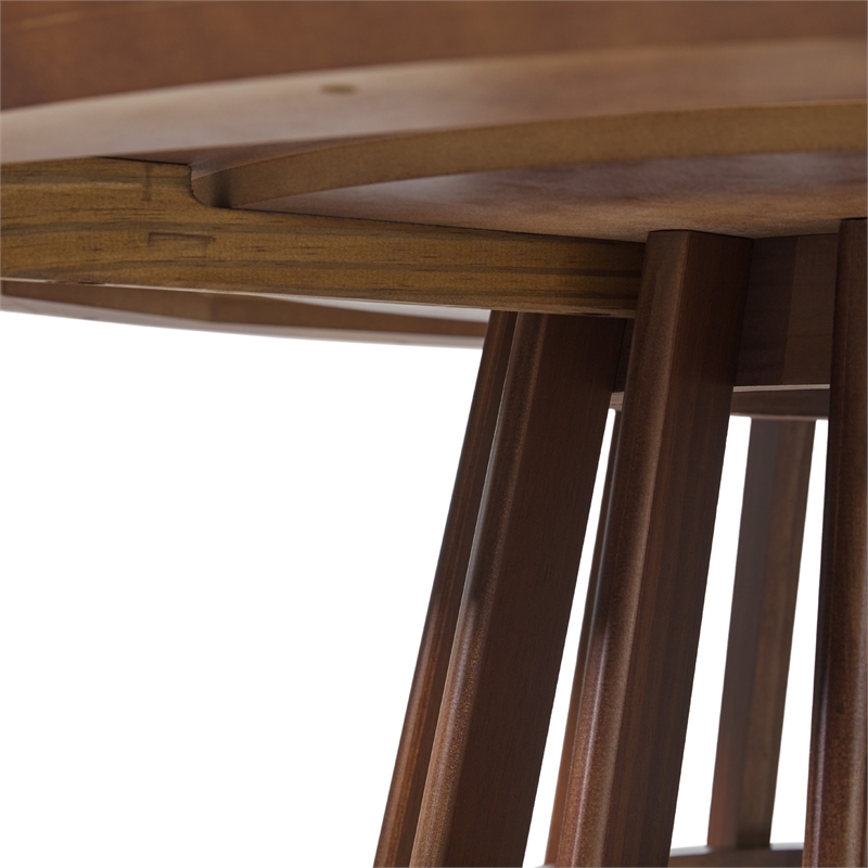 Pemberly Row Modern Slatted Wood Pedestal Base Dining Table 48
