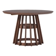 Pemberly Row Modern Slatted Wood Pedestal Base Dining Table 48