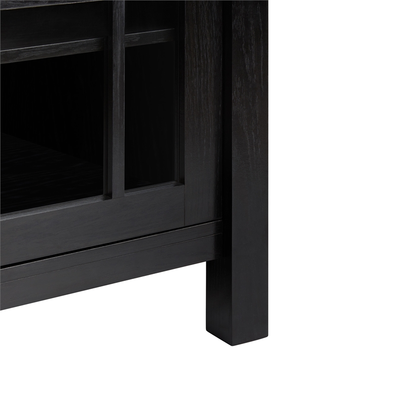 Pemberly Row Transitional Wood Glass Door Storage Sideboard 58
