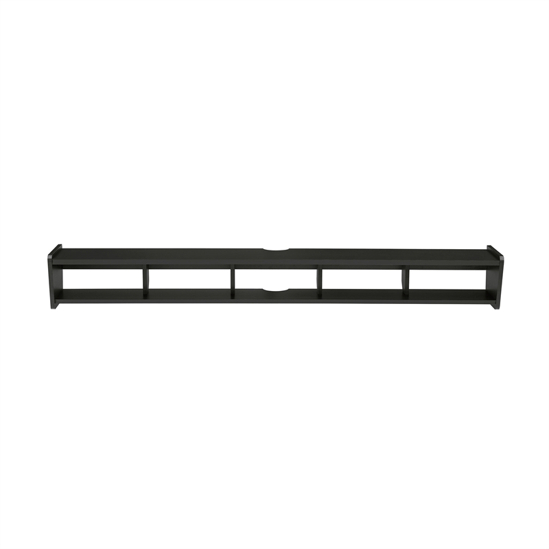 Pemberly Row 70 inch Wood TV St& Symmetrical Wall Mounted - Solid Black