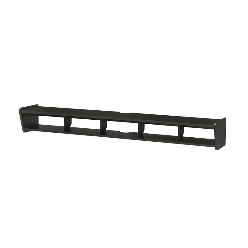 Pemberly Row 70 inch Wood TV St& Symmetrical Wall Mounted - Solid Black