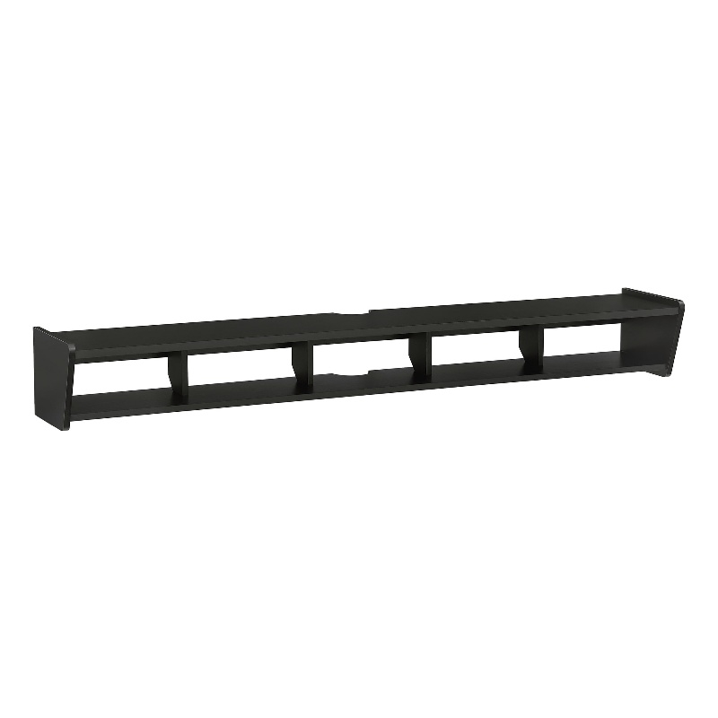 Pemberly Row 70 inch Wood TV St& Symmetrical Wall Mounted - Solid Black