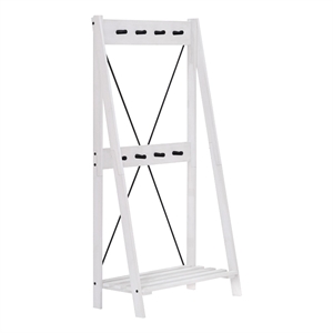 Pemberly Row Contemporary 68&quot Frankie Solid wood Hall Tree in White Wash