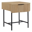 Pemberley Row MDF Coastal Oak Side Table Rectangular Fluted 18.5
