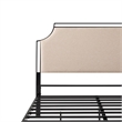 Pemberly Row Upholstered Transitional Metal Queen Size Bed in Tan