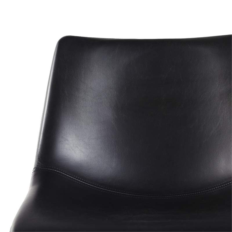 Pemberly Row Upholstered Metal Counter Stool with X Base in Black
