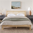 Pemberley Row Solid Pine Wood Natural Queen Bedframe with Rattan Headboard 83.75