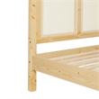 Pemberley Row Solid Pine Wood Natural Queen Bedframe with Rattan Headboard 83.75