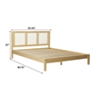 Pemberley Row Solid Pine Wood Natural Queen Bedframe with Rattan Headboard 83.75