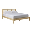 Pemberley Row Solid Pine Wood Natural Queen Bedframe with Rattan Headboard 83.75