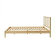 Pemberley Row Solid Pine Wood Natural Queen Bedframe with Rattan Headboard 83.75