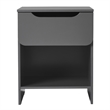 Pemberly Row Simple Modern 1-Drawer Wood Nightstand in Gray Finish