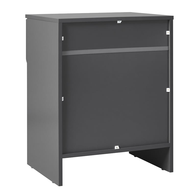 Pemberly Row Simple Modern 1-Drawer Wood Nightstand in Gray Finish