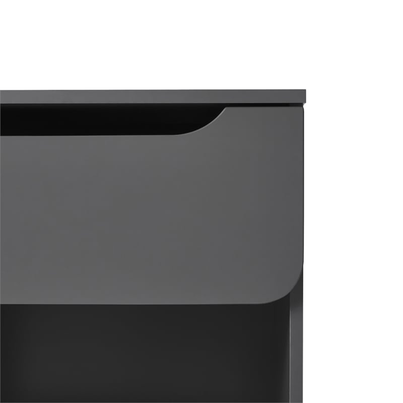 Pemberly Row Simple Modern 1-Drawer Wood Nightstand in Gray Finish