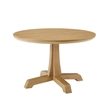 Pemberley Row Rubberwood Rustic Oak Dining Table Round Durable Pedestal Base 48