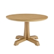 Pemberley Row Rubberwood Rustic Oak Dining Table Round Durable Pedestal Base 48