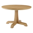 Pemberley Row Rubberwood Rustic Oak Dining Table Round Durable Pedestal Base 48