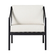 Pemberly Row Modern Solid Wood Outdoor Curved Arm Club Chair - Black Wash