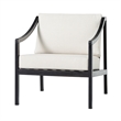 Pemberly Row Modern Solid Wood Outdoor Curved Arm Club Chair - Black Wash