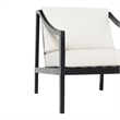 Pemberly Row Modern Solid Wood Outdoor Curved Arm Club Chair - Black Wash