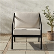Pemberly Row Modern Solid Wood Outdoor Curved Arm Club Chair - Black Wash
