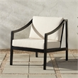 Pemberly Row Modern Solid Wood Outdoor Curved Arm Club Chair - Black Wash