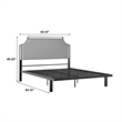 Pemberly Row Upholstered Transitional Metal Queen Size Bed in Gray